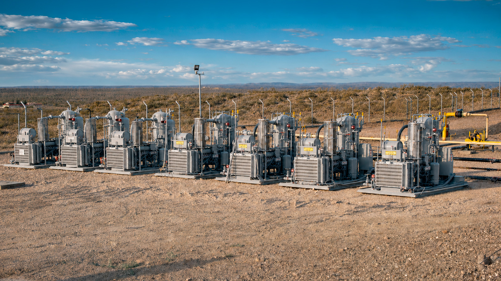 Aspro Energy VRU compressors in operation in an oil field